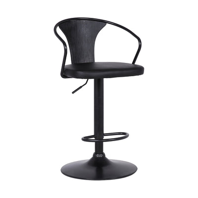 24’ Black Iron Swivel Low Back Adjustable Height Bar Chair - Bar Chairs