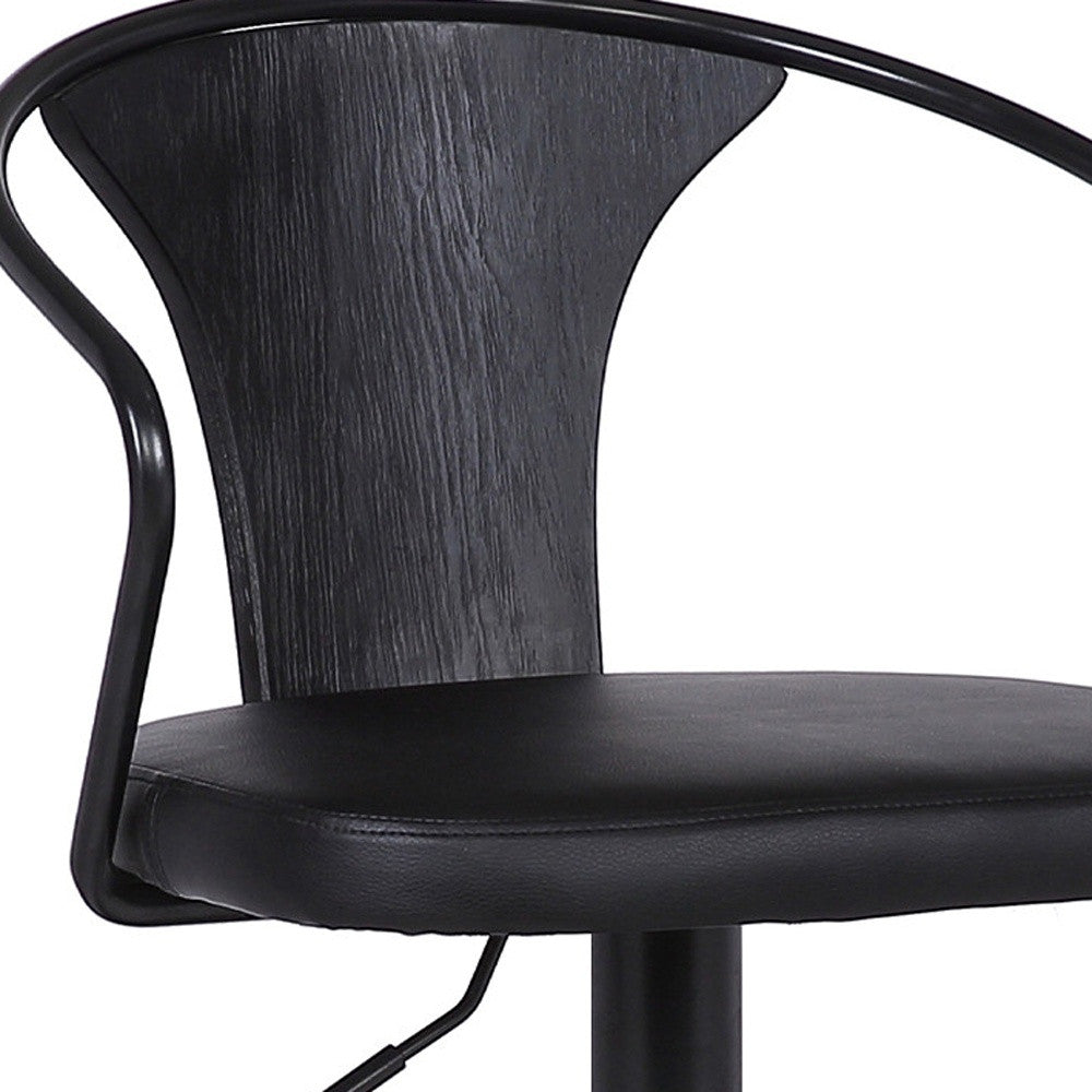 24’ Black Iron Swivel Low Back Adjustable Height Bar Chair - Bar Chairs