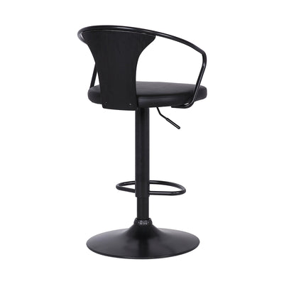 24’ Black Iron Swivel Low Back Adjustable Height Bar Chair - Bar Chairs