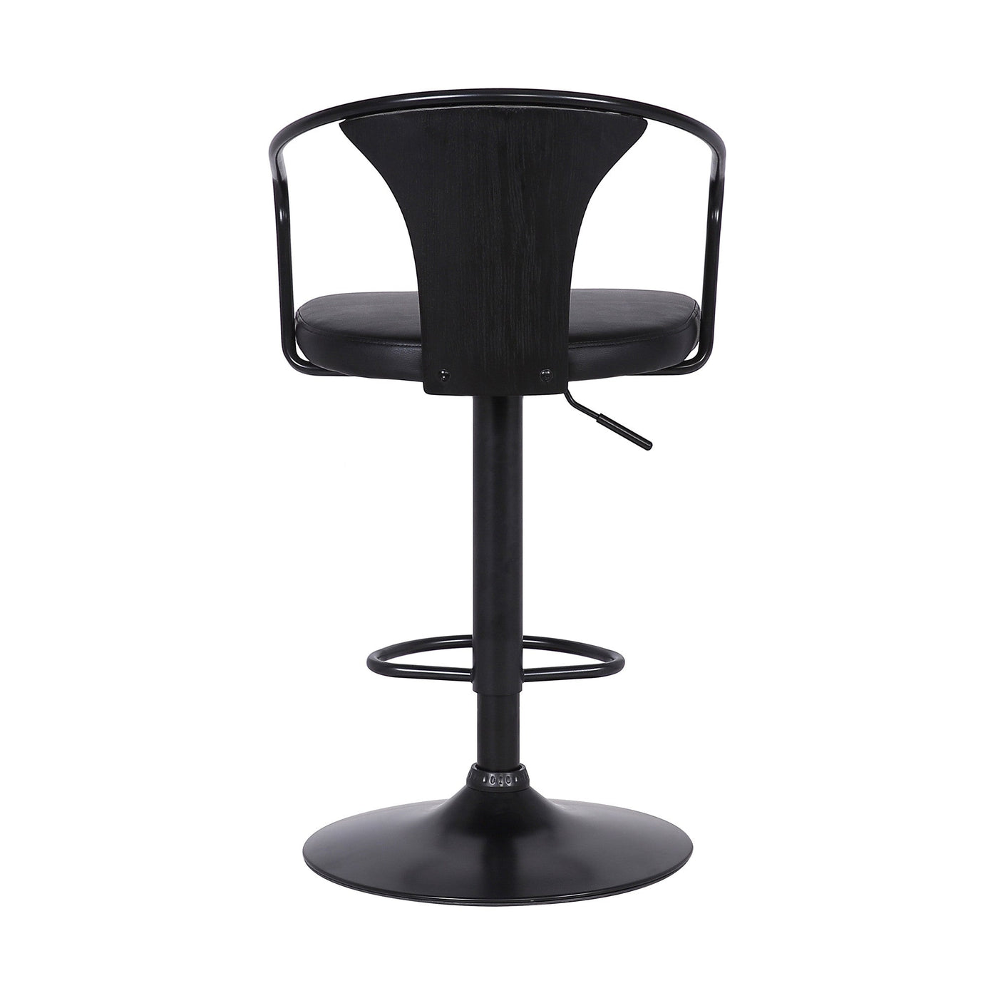 24’ Black Iron Swivel Low Back Adjustable Height Bar Chair - Bar Chairs