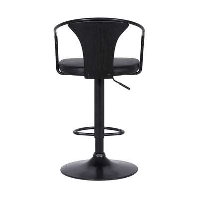 24’ Black Iron Swivel Low Back Adjustable Height Bar Chair - Bar Chairs