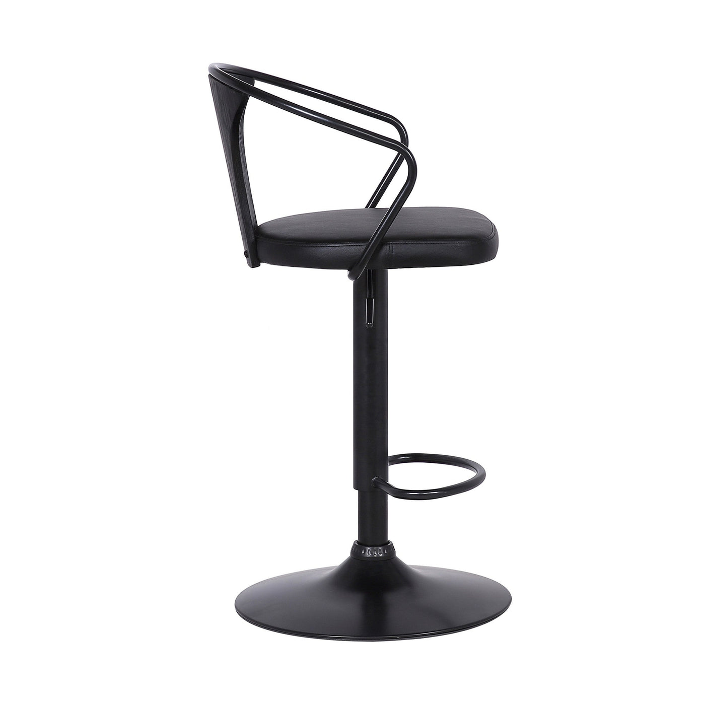 24’ Black Iron Swivel Low Back Adjustable Height Bar Chair - Bar Chairs