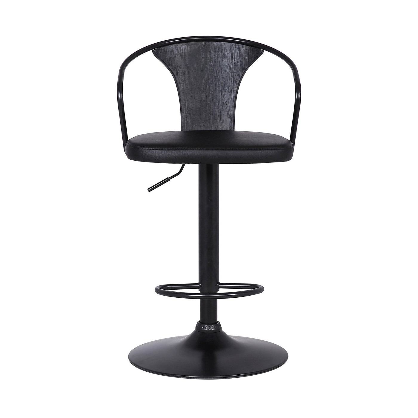 24’ Black Iron Swivel Low Back Adjustable Height Bar Chair - Bar Chairs