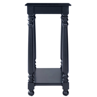 24’ Black Manufactured Wood Rectangular End Table With Shelf - End-Side Tables