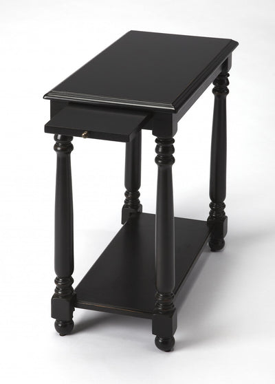 24’ Black Manufactured Wood Rectangular End Table With Shelf - End-Side Tables