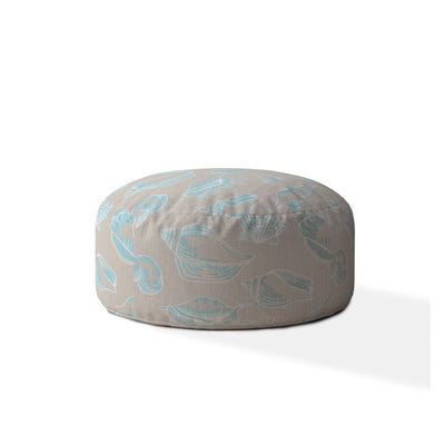 24’ Blue Canvas Round Seashell Pouf Cover - Ottomans