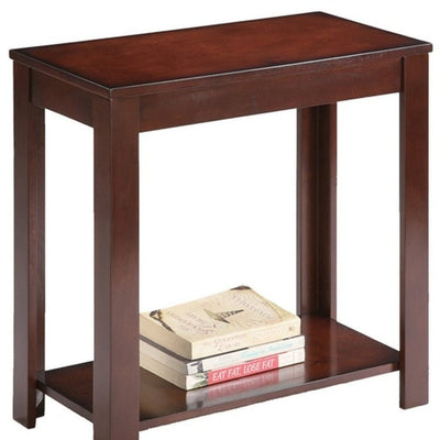 24’ Brown End Table With Shelf - End-Side Tables