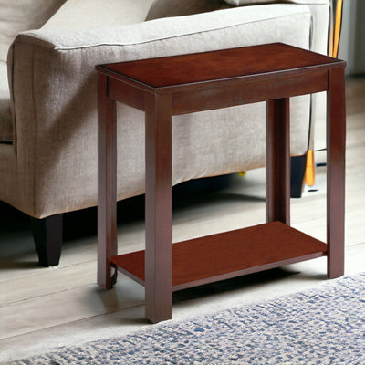 24’ Brown End Table With Shelf - End-Side Tables