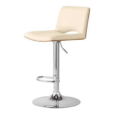 24’ Cream And Silver Faux Leather Swivel Low Back Adjustable Height Bar Chair - Bar Chairs