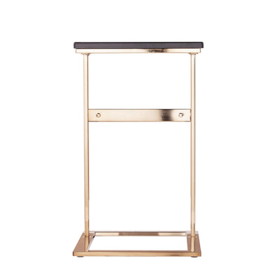 24’ Gold And Black Contemporary Rectangular End Table - End-Side Tables