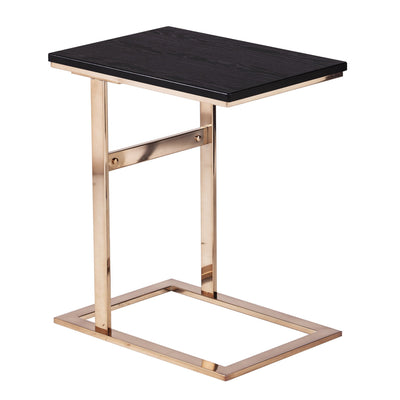24’ Gold And Black Contemporary Rectangular End Table - End-Side Tables