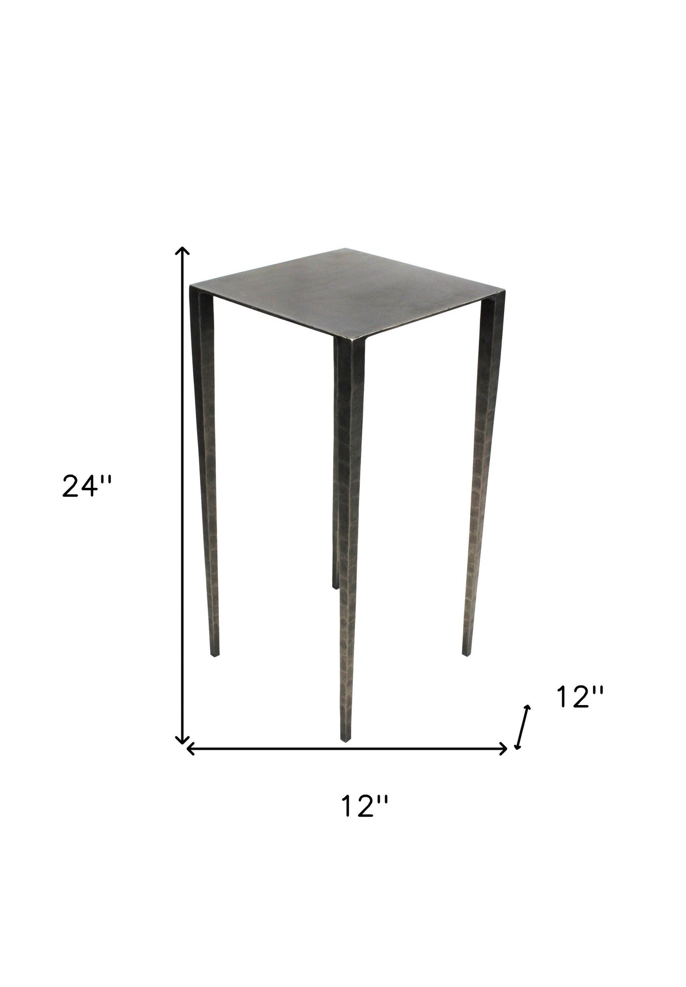 24’ Nickel Iron Square End Table - End-Side Tables