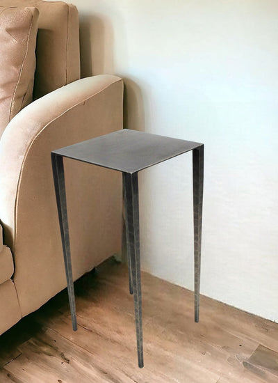 24’ Nickel Iron Square End Table - End-Side Tables