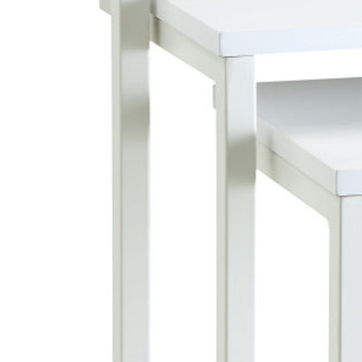 24’ White Solid Wood Rectangular End Table - End-Side Tables
