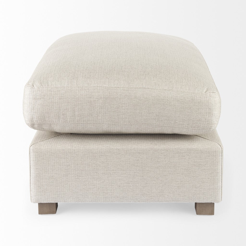26’ Beige Polyester And Brown Cocktail Ottoman - Ottomans