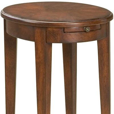 26’ Dark Brown And Cherry Manufactured Wood Oval End Table With Shelf - End-Side Tables