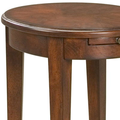 26’ Dark Brown And Cherry Manufactured Wood Oval End Table With Shelf - End-Side Tables