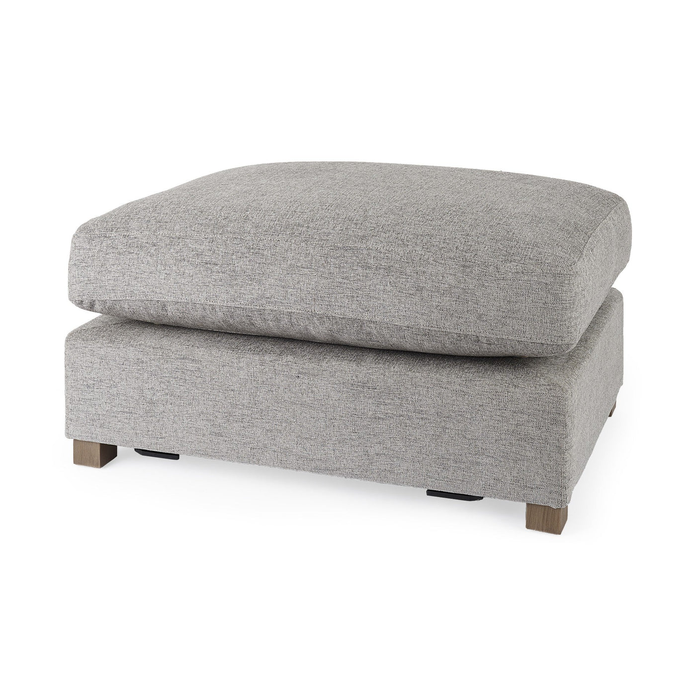 26’ Gray Polyester And Brown Cocktail Ottoman - Ottomans