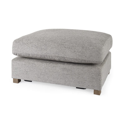 26’ Gray Polyester And Brown Cocktail Ottoman - Ottomans