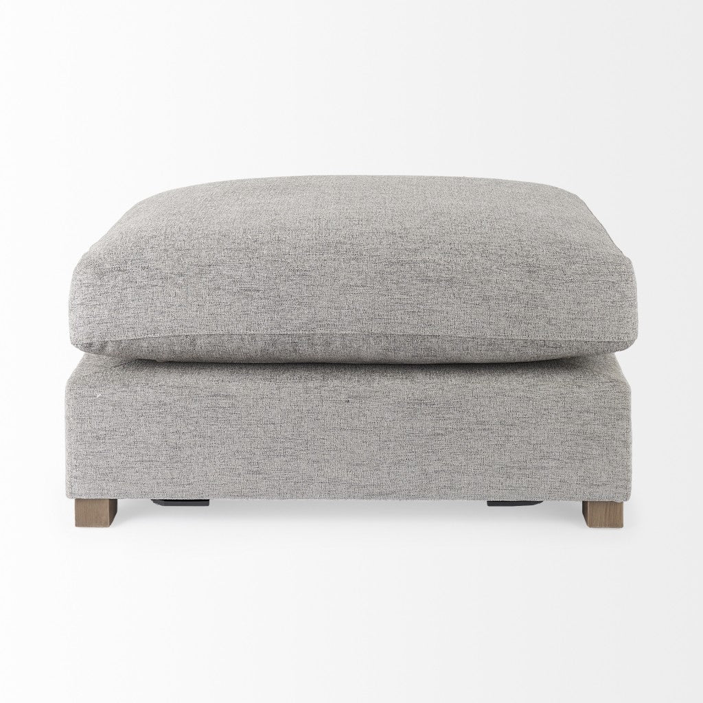 26’ Gray Polyester And Brown Cocktail Ottoman - Ottomans