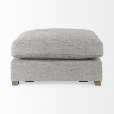 26’ Gray Polyester And Brown Cocktail Ottoman - Ottomans