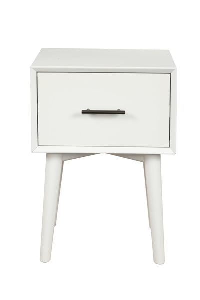 27’ White Solid Manufactured Wood End Table With Drawer - End-Side Tables