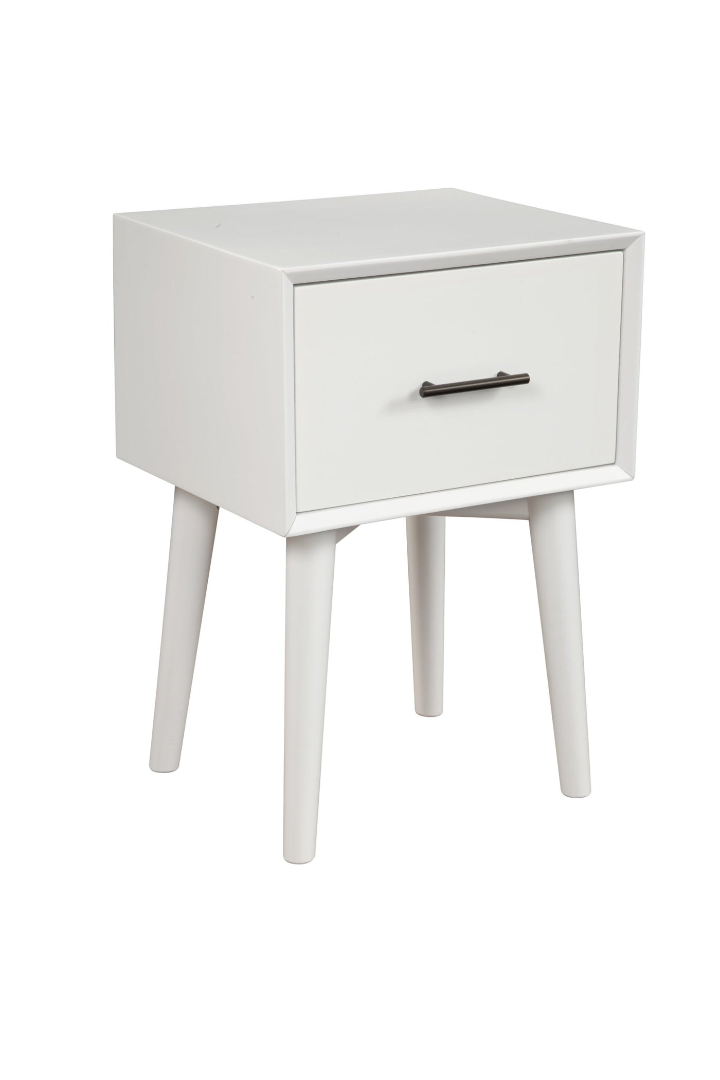 27’ White Solid Manufactured Wood End Table With Drawer - End-Side Tables