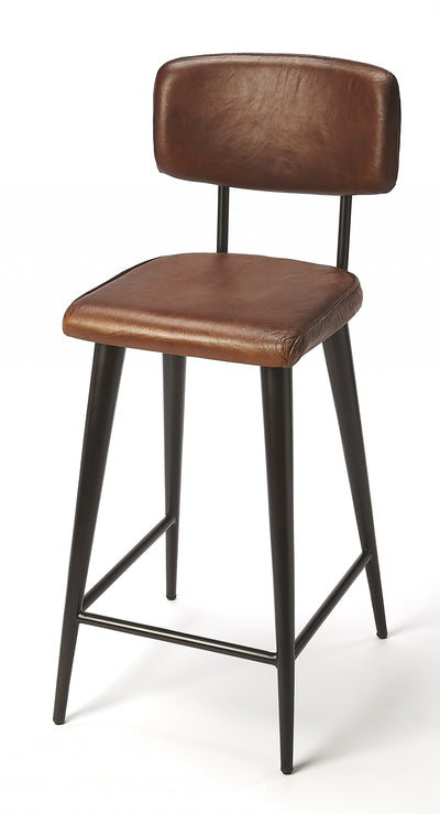 28’ Brown And Black Iron Bar Chair - Bar Chairs