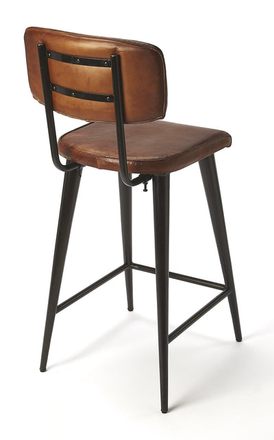 28’ Brown And Black Iron Bar Chair - Bar Chairs