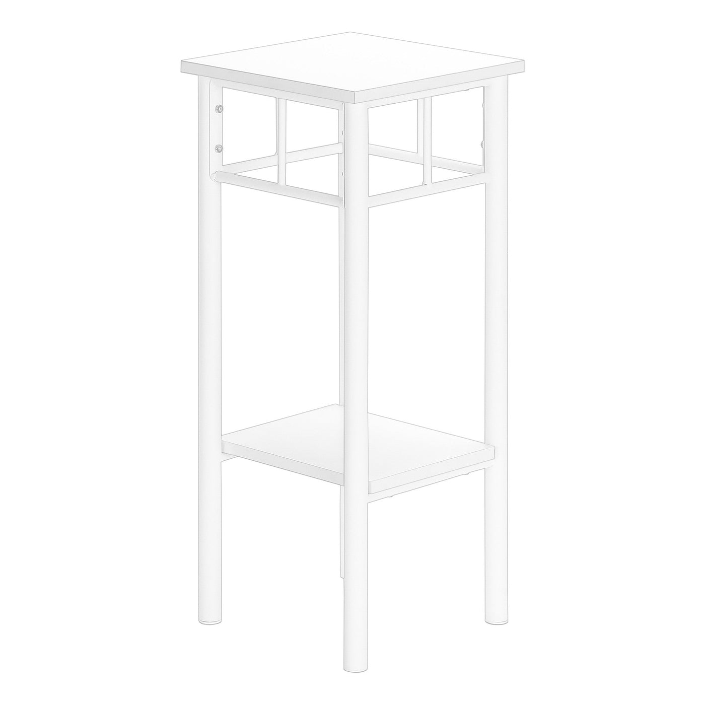 28’ White End Table With Shelf - End-Side Tables
