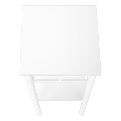 28’ White End Table With Shelf - End-Side Tables