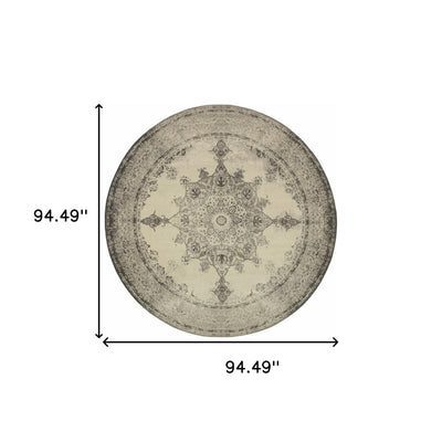 2’X3’ Ivory And Gray Pale Medallion Scatter Rug - Area Rugs