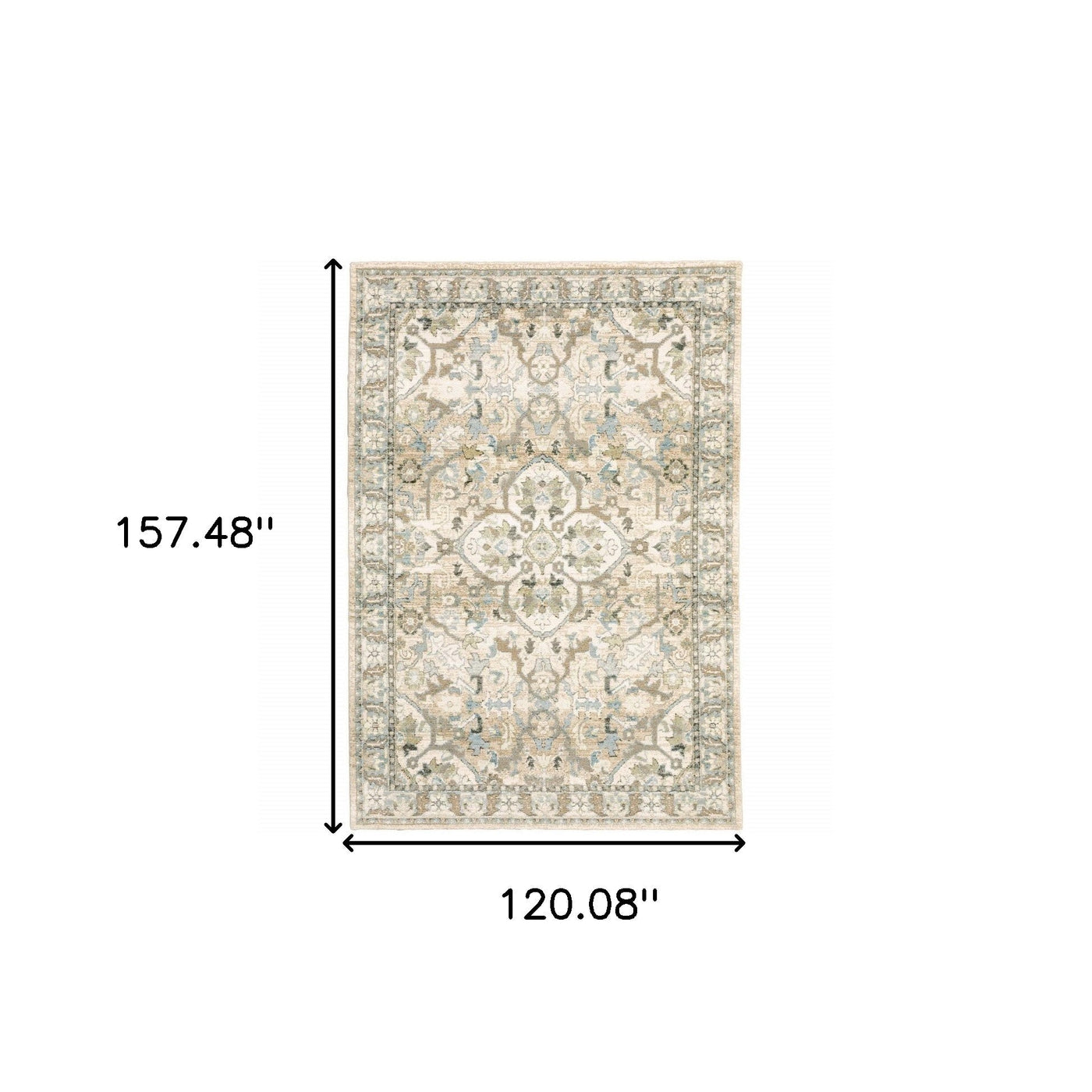 2’X8’ Beige And Ivory Medallion Runner Rug - Area Rugs