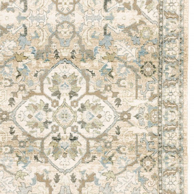 2’X8’ Beige And Ivory Medallion Runner Rug - Area Rugs