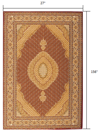 3’ x 13’ Red and Beige Medallion Runner Rug - Area Rugs