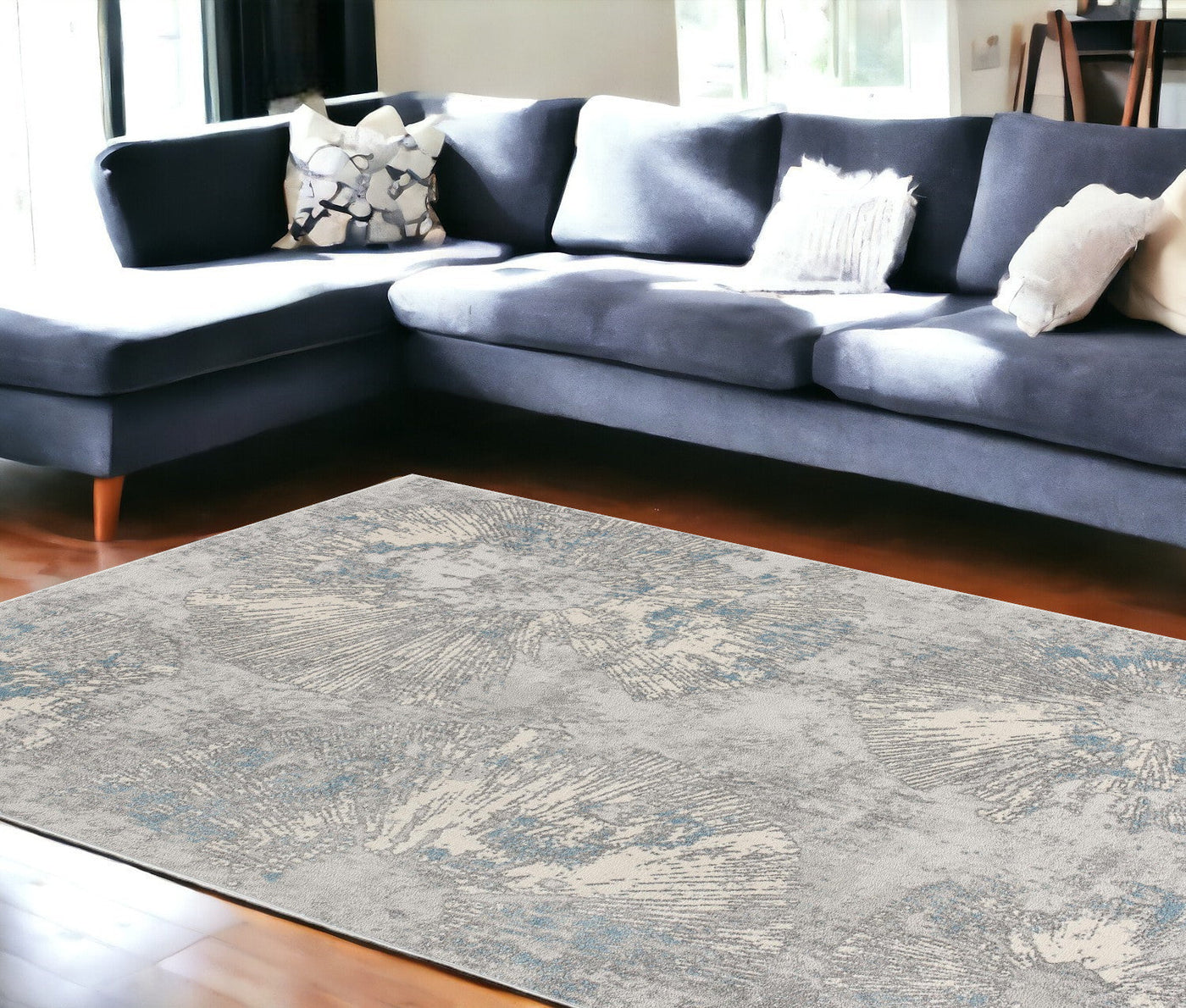 3’ X 5’ Blue Abstract Dhurrie Area Rug - 7’ x 10’ - Area Rugs