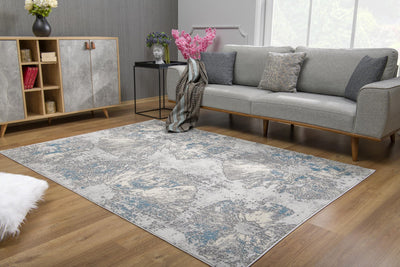 3’ X 5’ Blue Abstract Dhurrie Area Rug - Area Rugs