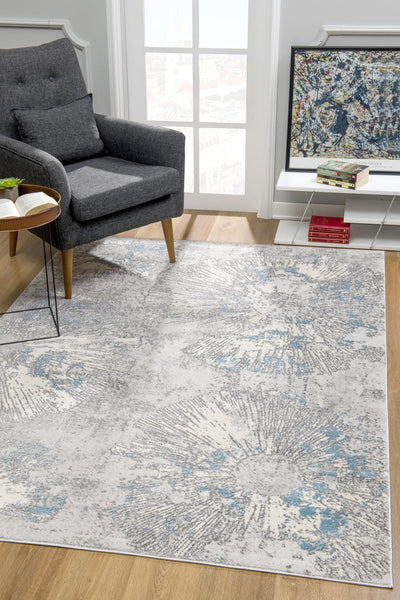 3’ X 5’ Blue Abstract Dhurrie Area Rug - Area Rugs