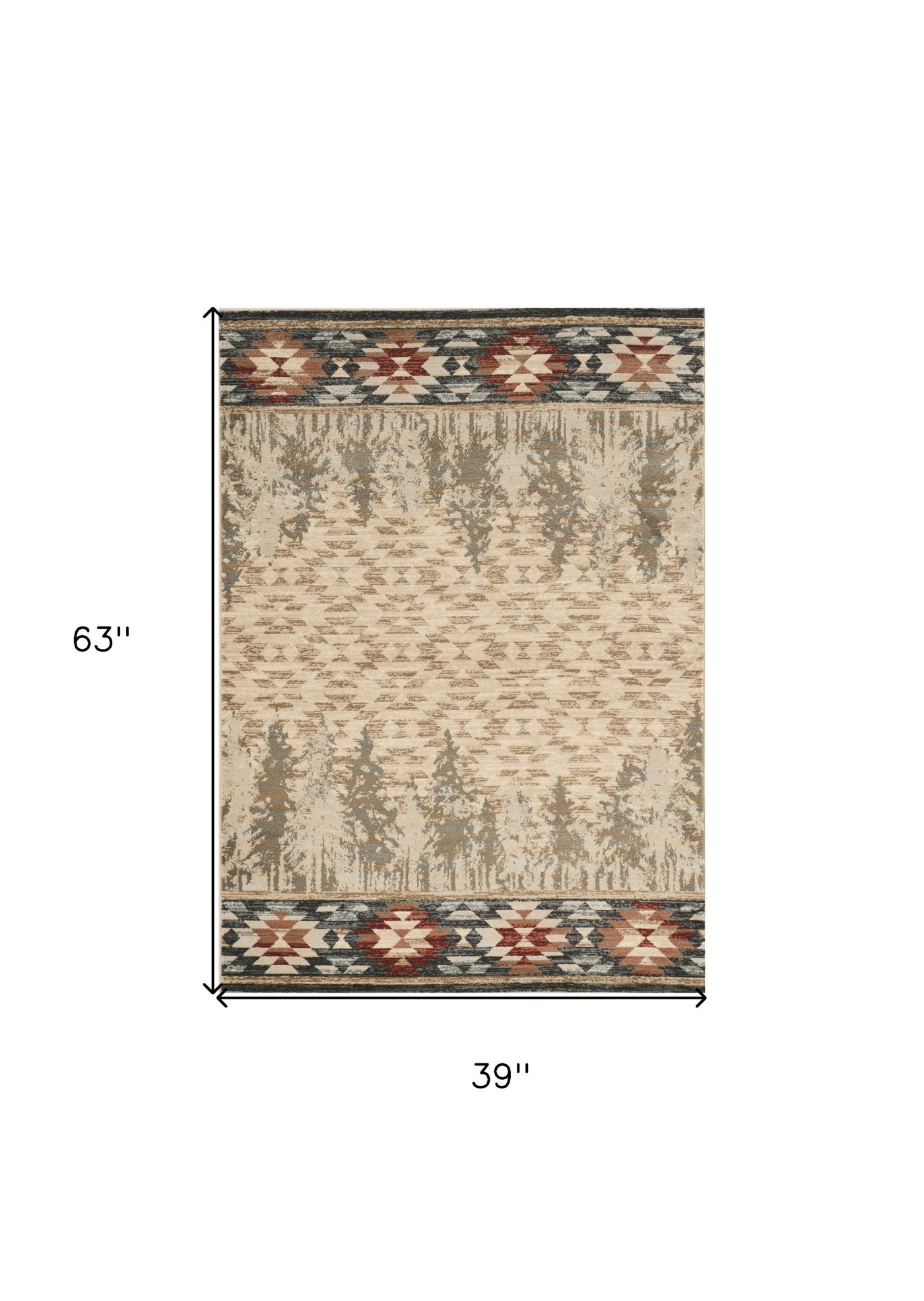 3’ X 5’ Ivory Polypropylene Rug - Area Rugs