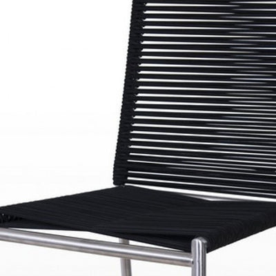 30’ Black And Silver Stainless Steel Bar Height Bar Chair - Bar Chairs