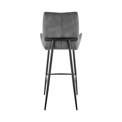 31’ Charcoal And Black Iron Bar Height Bar Chair - Bar Chairs