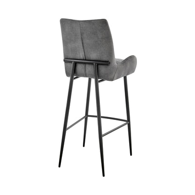 31’ Charcoal And Black Iron Bar Height Bar Chair - Bar Chairs