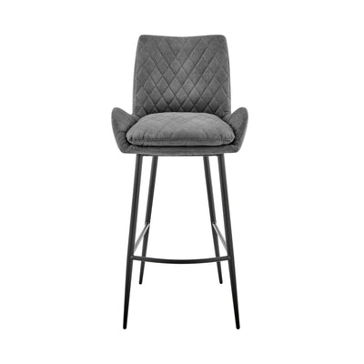 31’ Charcoal And Black Iron Bar Height Bar Chair - Bar Chairs