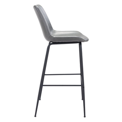 31 ’ Gray And Black Steel Low Back Bar Height Bar Chair - Bar Chairs