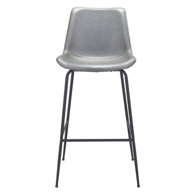 31 ’ Gray And Black Steel Low Back Bar Height Bar Chair - Bar Chairs