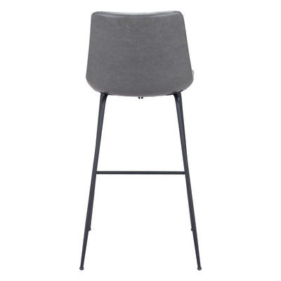 31 ’ Gray And Black Steel Low Back Bar Height Bar Chair - Bar Chairs