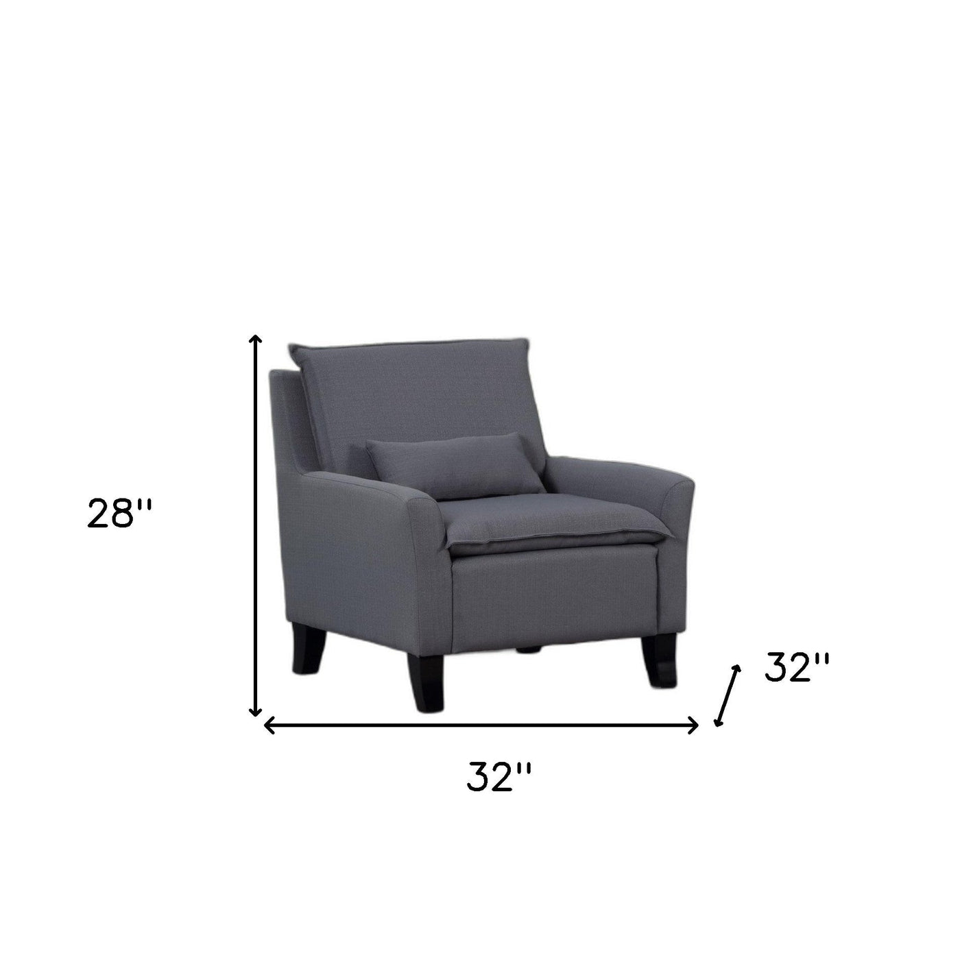 32’ Gray And Black Fabric Arm Chair - Gray - Accent Chairs