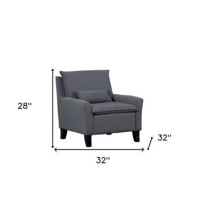 32’ Gray And Black Fabric Arm Chair - Gray - Accent Chairs