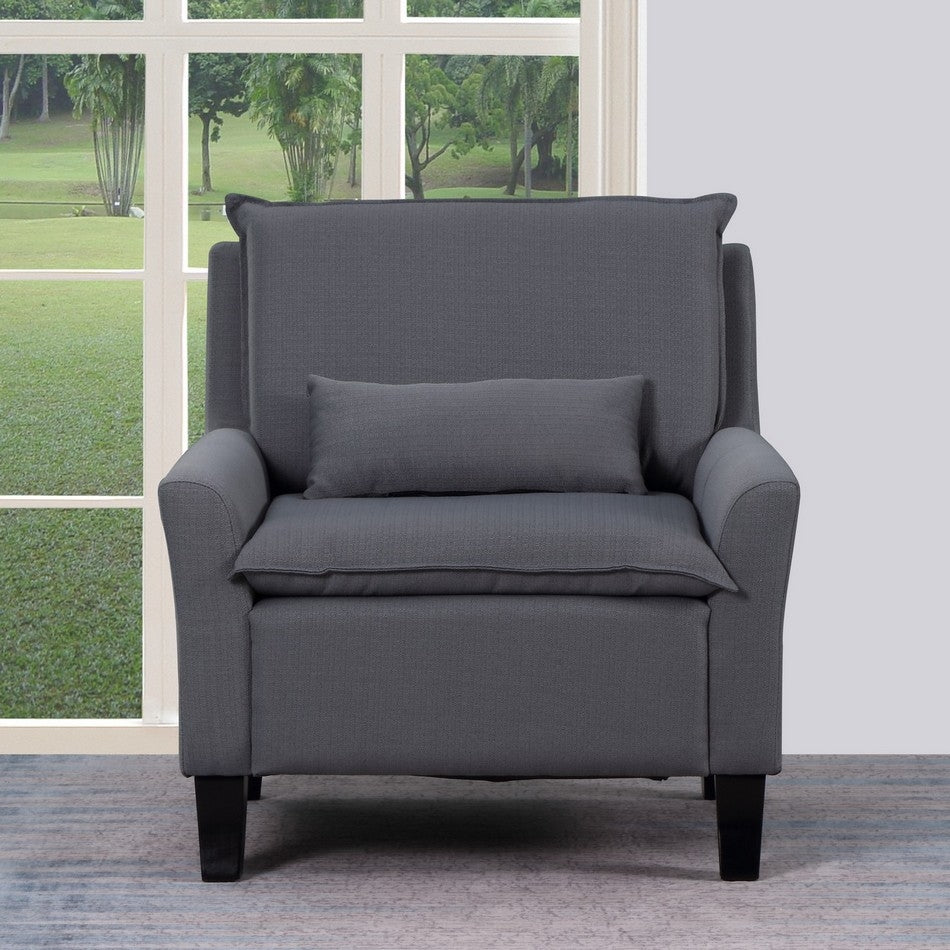 32’ Gray And Black Fabric Arm Chair - Gray - Accent Chairs