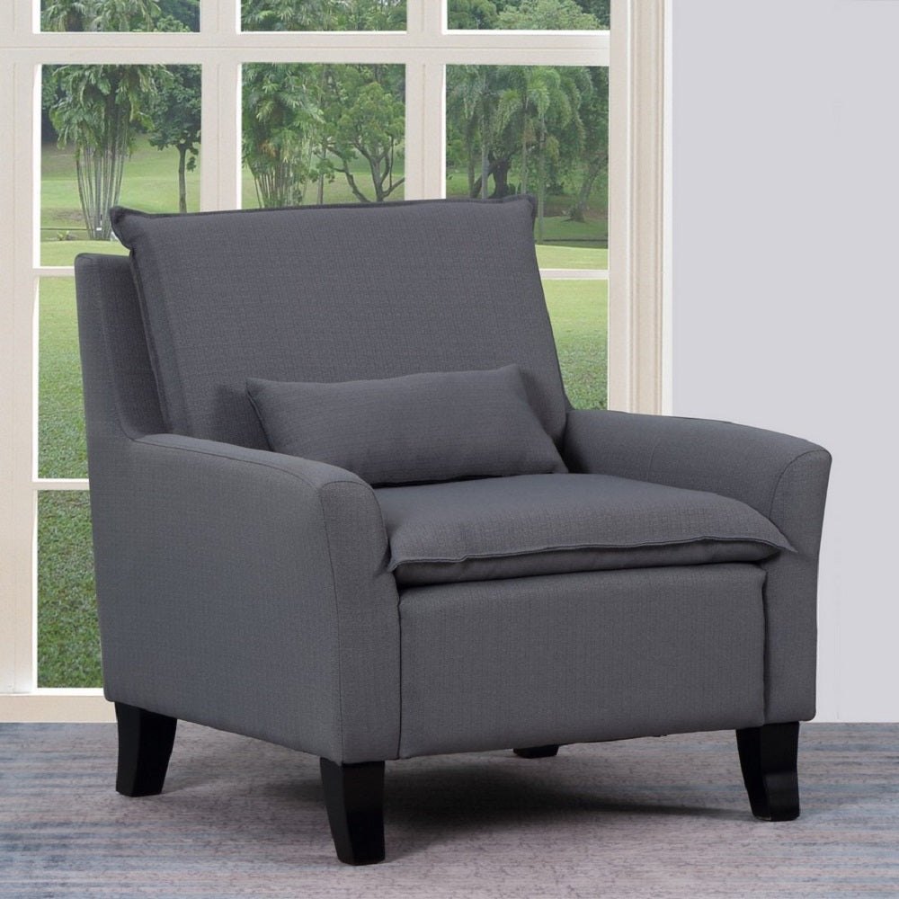 32’ Gray And Black Fabric Arm Chair - Gray - Accent Chairs